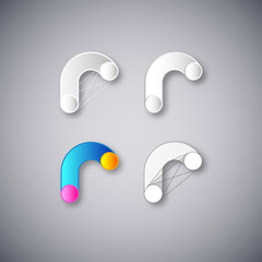 Abstract Combination of Letter R