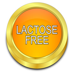 Lactose free Button - 3D illustration