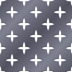 Cross perforated seamless steel plate vector illustration.