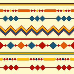 Ethnic seamless patterns. Tribal geometric backgrounds. Modern abstract wallpaper. Vector illustration.