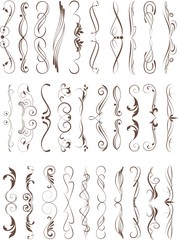 Set of decorative calligraphic elements for editable and design.