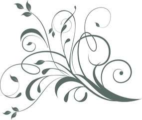 Floral background with decorative branch. Vector illustration.