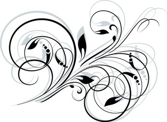 Floral background with decorative branch. Vector illustration.