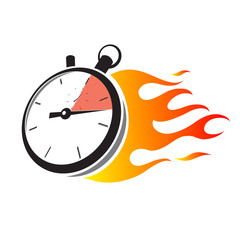 Stopwatch with fire frame