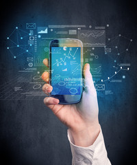 hand holding smartphone