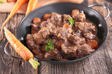 beef stew with sauce and carrot