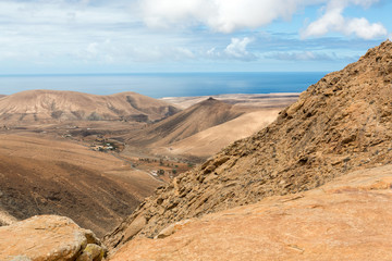Beautiful volcanic mountains on  Fuerteventura. Canary Islands.