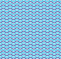 Blue ocean waves marine seamless pattern