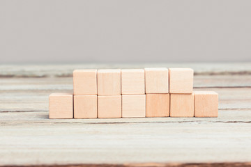 Five plus seven blank wood cubes