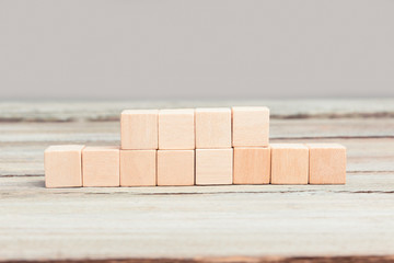 Four plus eight blank wood cubes