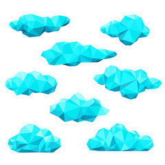 Polygonal clouds set.