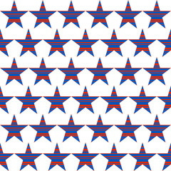 American patriotic seamless pattern with striped stars.