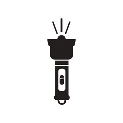 flat icon in black and white style electric flashlight 