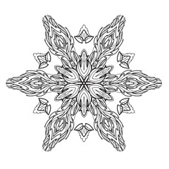 Obraz premium Snowflake hand drawn doodle.