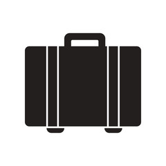flat icon in black and white style travel suitcase  