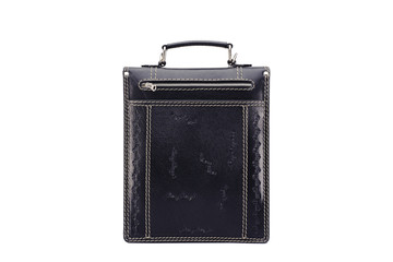 One briefcase leather.Isolated on white background.mens accesoryies