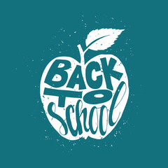 Back to school poster with apple