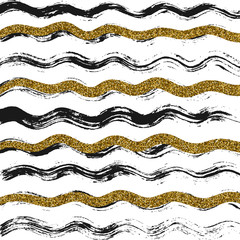 black and gold wavy wallpaper