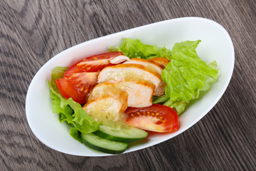 Fototapeta na wymiar Salad with chicken breast