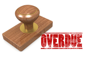 Overdue wooded seal stamp