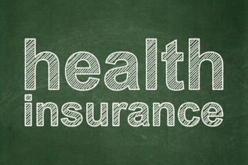 Obraz premium Insurance concept: Health Insurance on chalkboard background