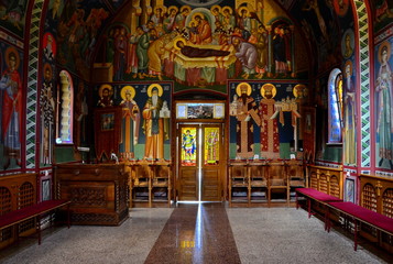 Fototapeta na wymiar Interior of the Orthodox Church, Serbia