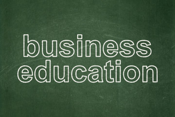 Obraz premium Education concept: Business Education on chalkboard background