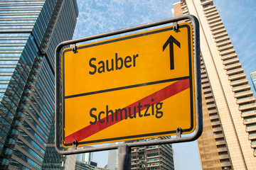 Fototapeta premium Schild 111 - Sauber