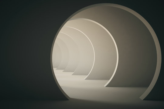 Fototapeta Dark concrete tunnel