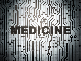 Health concept: circuit board with Medicine