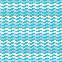 Seamless vector background with waves. Print. Repeating background. Cloth design, wallpaper.