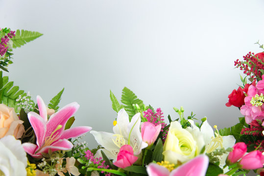 Flowers, white background, background, text or photos.