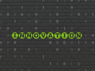 Finance concept: Innovation on wall background