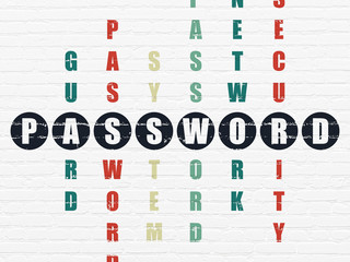 Security concept: Password in Crossword Puzzle