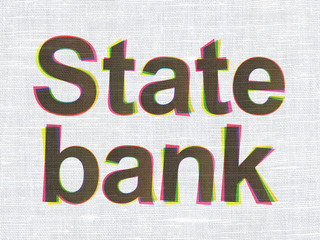 Money concept: State Bank on fabric texture background