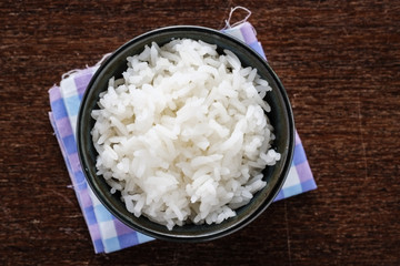 Grain white rice in a bowl