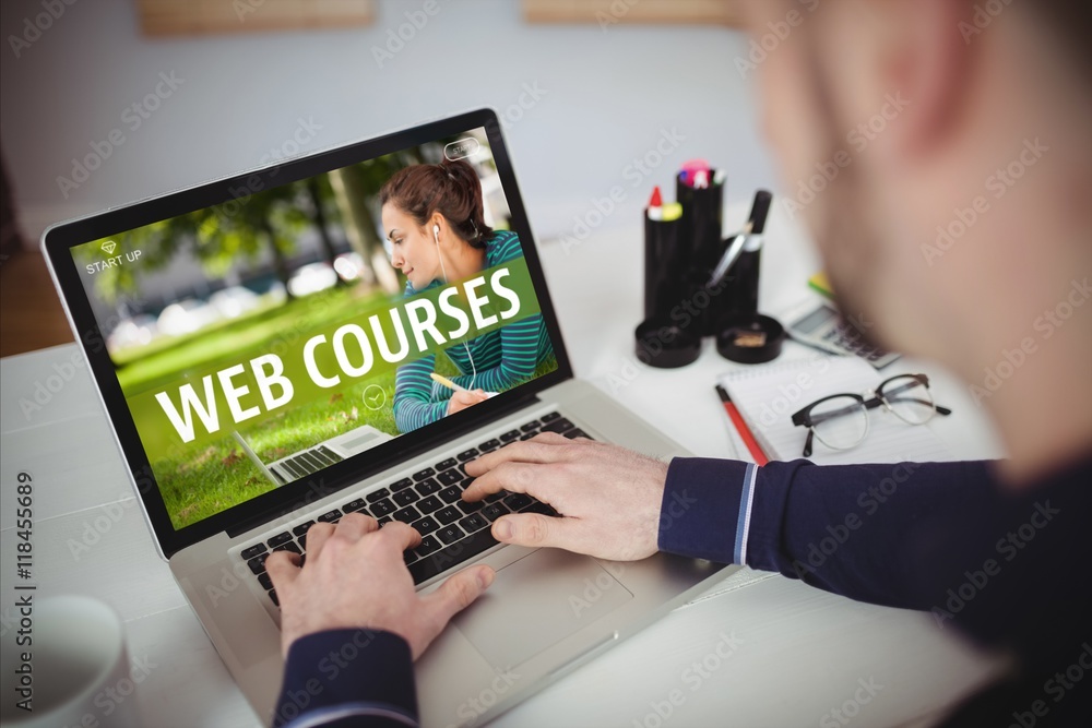 Poster composite image of web course ad