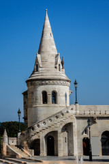 Fisherman's Bastion (1895), Danube Buda bank, Budapest. Hungary.