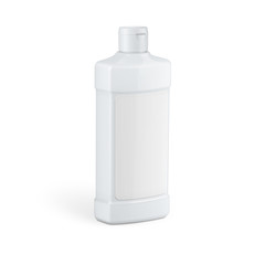 White plastic bottle for household chemicals.