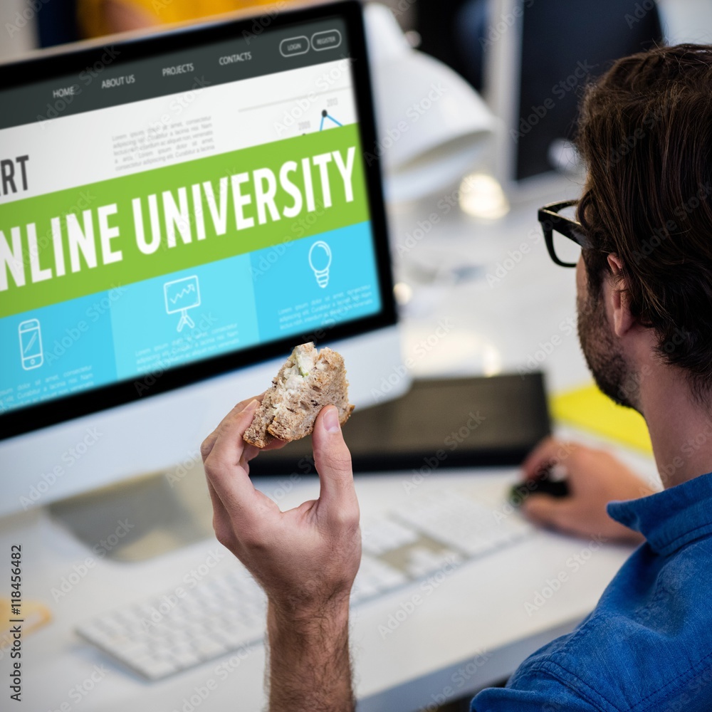 Poster composite image of online university interface