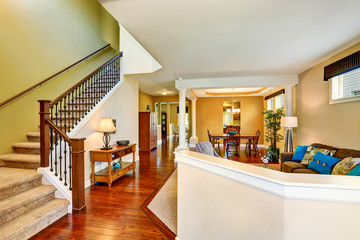 Open floor plan in luxury house .