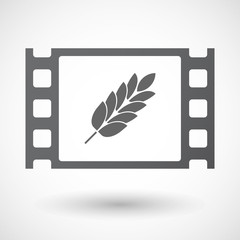 Isolated celluloid film frame icon with  a wheat plant icon