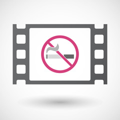 Isolated celluloid film frame icon with  a no smoking sign