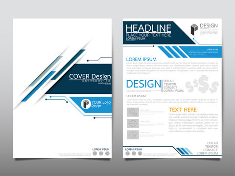 Blue technology cover business brochure vector design, Leaflet advertising abstract background, Modern poster magazine layout template, Annual report for presentation.