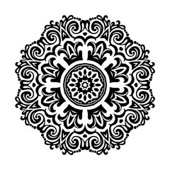 Black and white Mandala symbol