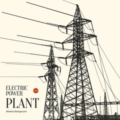 Abstract sketch stylized background. Electric power plant - 118459092