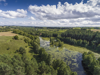 Fototapeta na wymiar Black River Hancza in Turtul. Suwalszczyzna, Poland. Summer time