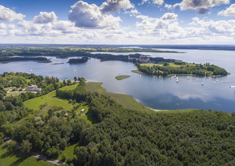 Fototapeta na wymiar Lake Wigry National Park. Suwalszczyzna, Poland. Blue water and