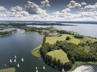 Lake Wigry National Park. Suwalszczyzna, Poland. Blue water and - obrazy, fototapety, plakaty