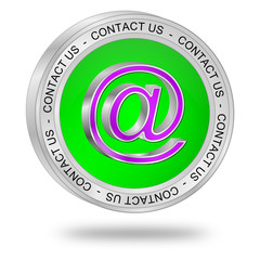 Fototapeta premium Button contact us - 3D illustration